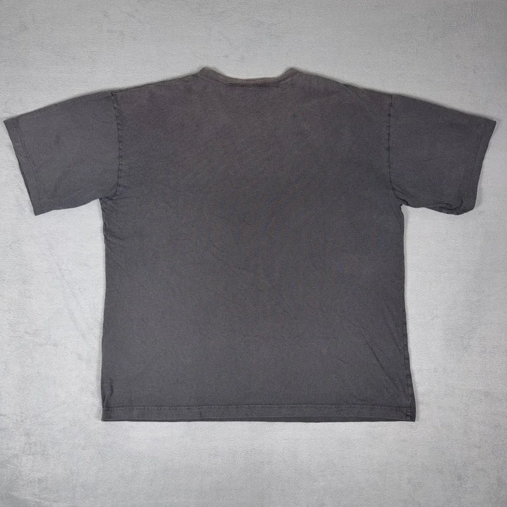 Vintage 90s Nike V Neck Pocket T Shirt XXL Faded Black‎ Swoosh Racing Stripe Tee